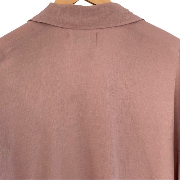 FLAX Vintage Tan Gemini Gem Double Breasted Textured Button-Down Top Size Large - Picture 3 of 10